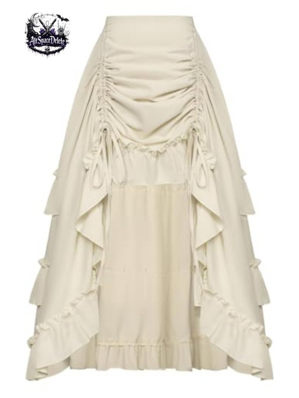 Womens High-Low Renaissance Pirate Skirt Ruffle A-Line Maxi